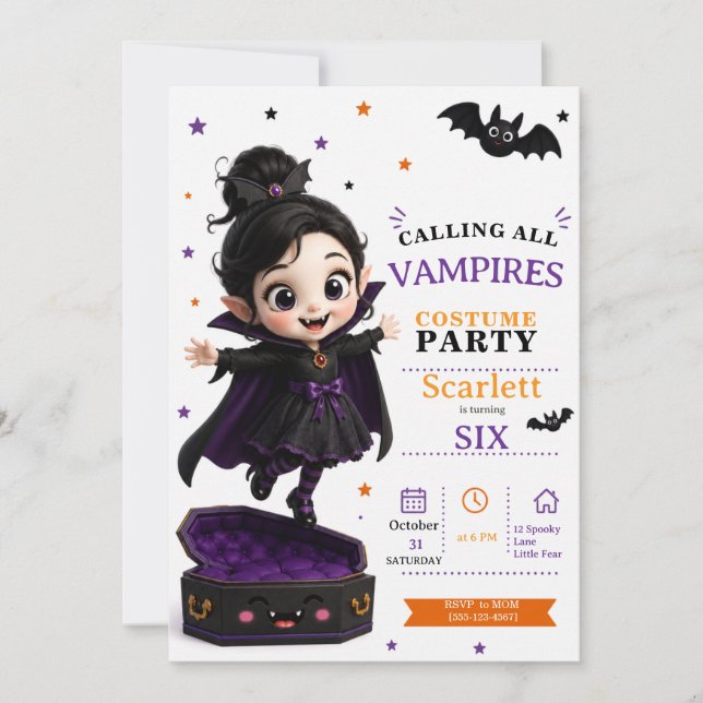 Invitation Déguisement de petit vampire - Anniversaire Hallow (Devant)