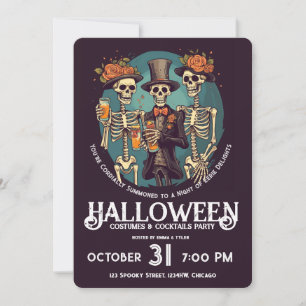 Invitation Déguisement de squelette pour adulte pour Hallowee