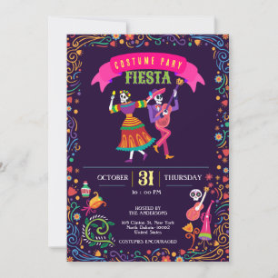 Invitation Déguisement d'Halloween Fête Colorée de la Fête de