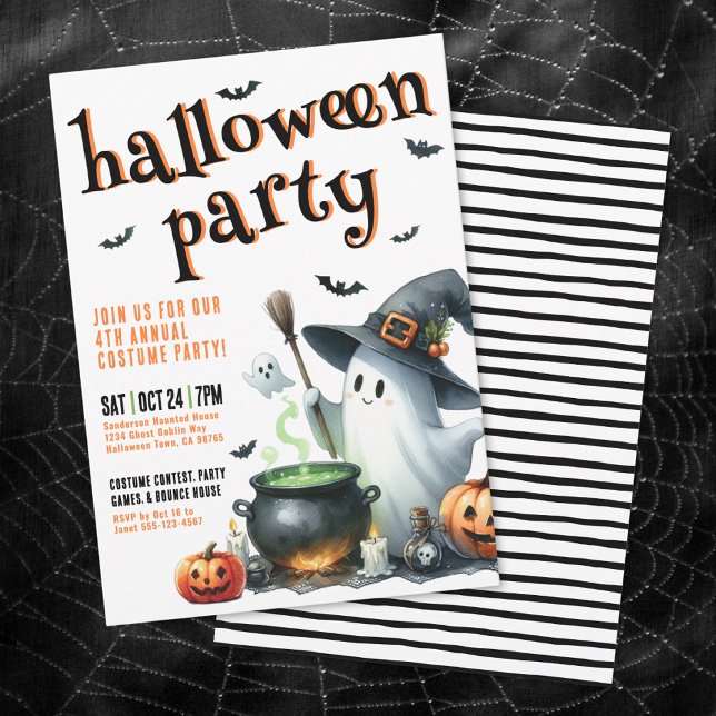 Invitation Déguisement Enfants Fête d'Halloween (Kids Costume Halloween Party Invitation)