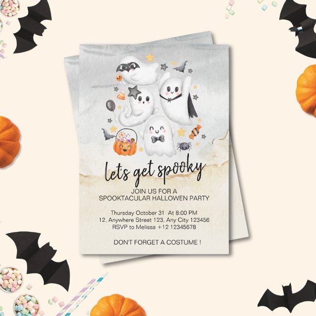 Invitation Déguisement Mignon Fantôme Citrouille Halloween (Créateur téléchargé)