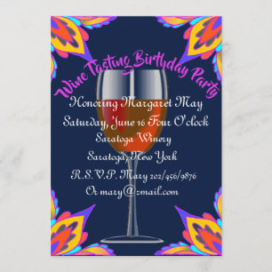 Invitation Dégustation Chic De Vins Anniversaire Fête Invitat