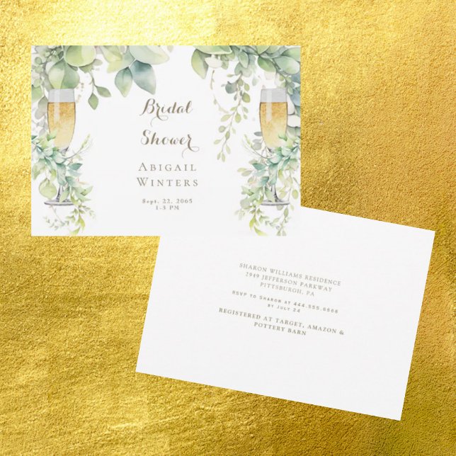 Invitation Dégustation de Champagne Botanique Mariage Blanc  (Créateur téléchargé)