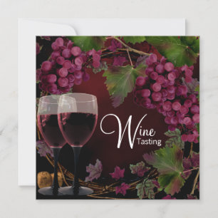 Invitation Dégustation de vin de raisins verts rouges vintage