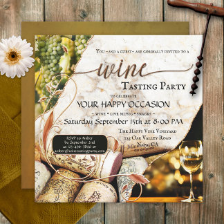 Invitation Dégustation de vin de vignoble ou de winery artist