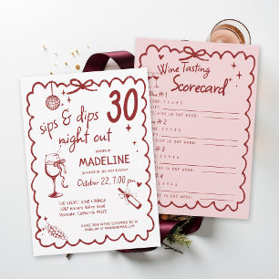 Invitation Dégustation de vin de Winery Night Out Chic 30e an