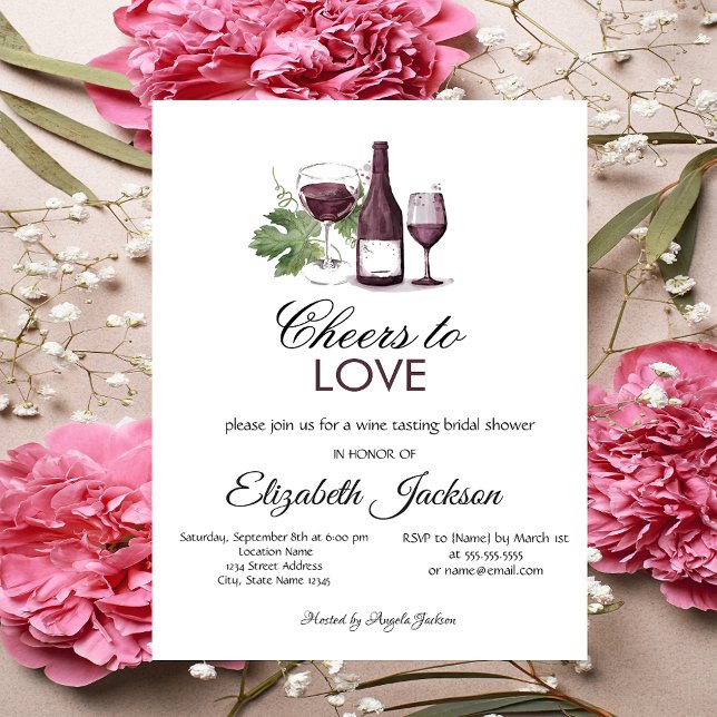 Invitation Dégustation de vin Enterrement de vie de jeune fil (Créateur téléchargé)