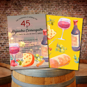 Invitation Dégustation de vin et de fromage espagnols classe