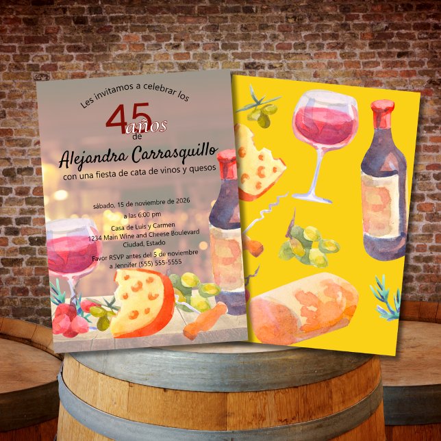 Invitation Dégustation de vin et de fromage espagnols classe  (Créateur téléchargé)