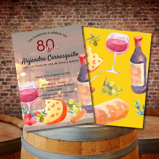Invitation Dégustation de vin et de fromage espagnols classe  (Créateur téléchargé)