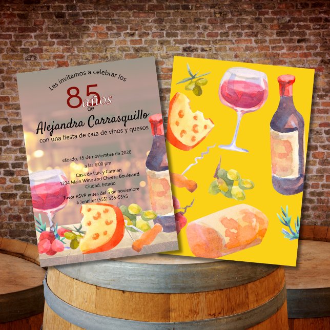 Invitation Dégustation de vin et de fromage frais espagnols p (Créateur téléchargé)