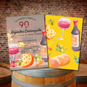 Invitation Dégustation de vin et de fromage Spanish Chic 90e