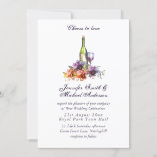 Invitation Dégustation de vin Purple Orange Floral