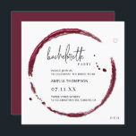 Invitation Dégustation de vin rouge Week-end Bachelorette Par<br><div class="desc">Fun Vin Stain Bachelorette Fête Invitation | Peut être entièrement customisé pour répondre à vos besoins - les couleurs et les polices peuvent être modifiées pour correspondre à votre thème. © Gorjo Designs. Fait pour vous via la plateforme Zazzle. // Besoin d'aide pour customiser votre design ? Vous avez d'autres...</div>