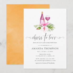 Invitation Dégustation de vins de Fête des mariées de plage t