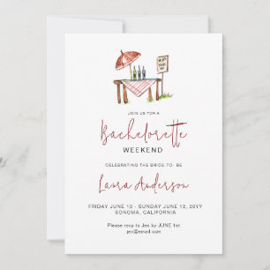 Invitation Dégustation de vins gourmands week-end Bachelorett