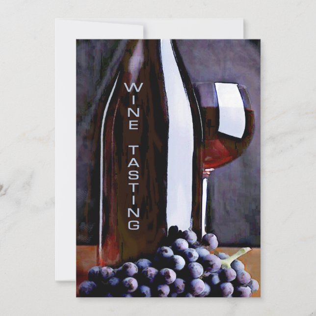 Invitation Dégustation de vins rouges dans l'ombre (Devant)