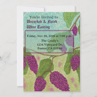 Invitation Dégustation de vins Uncorked & Noted