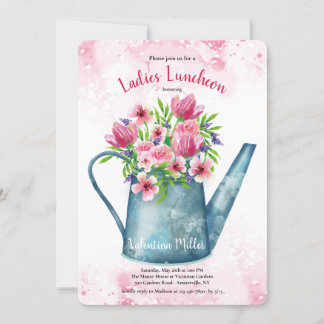 Invitation déjeuner Bouquet printanier dans un arr