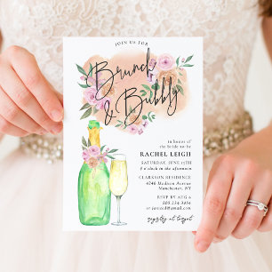 Invitation Déjeuner Brunch Floral de Rêve & Shower Mariage av