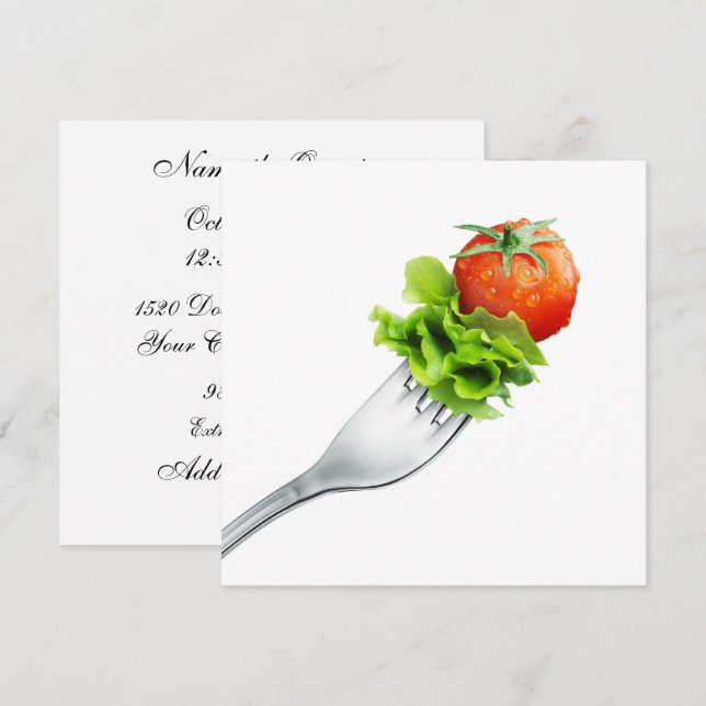 Invitation Déjeuner, Brunch, Votre Nom - SRF (Devant / Derrière)