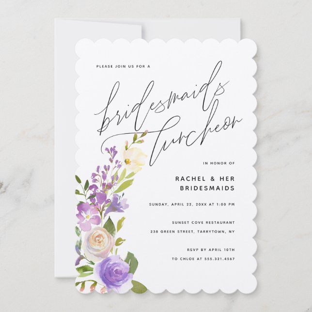 Invitation Déjeuner d'affaires avec Bridesmaids de couleur vi (Devant)