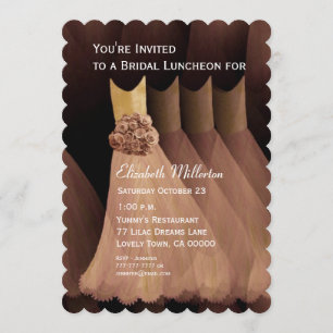Invitation Déjeuner d'affaires Brunch Golden Tan Dresses V05