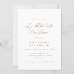 Invitation Déjeuner d'affaires de Bridesmaitres Gold Elegant