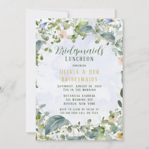 Invitation Déjeuner d'affaires Fleur sauvage Dusty Blue