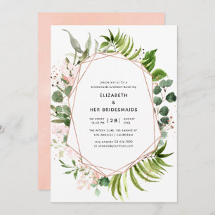 Invitation Déjeuner d'affaires géométrique rose Gold et Blush