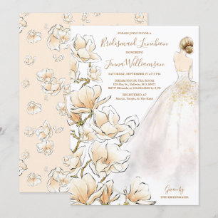 Invitation Déjeuner d'affaires Gold Magnolia Bridesmaid