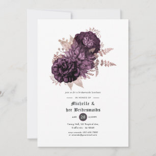 Invitation Déjeuner d'affaires Rose et violet foncé Floral Br