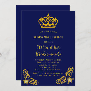 Invitation Déjeuner d'affaires Royal Blue and Gold