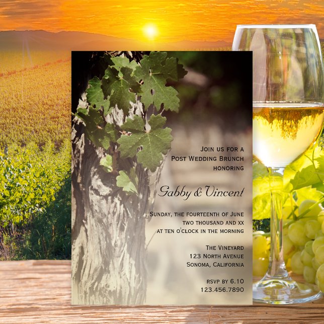 Invitation Déjeuner de brunch après mariage au vignoble Grape (Créateur téléchargé)