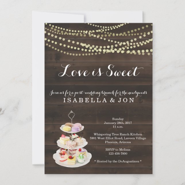 Invitation Déjeuner de brunch après mariage Matin après l'amo (Devant)