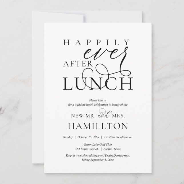 Invitation Déjeuner de célébration après mariage Heureux à ja (Devant)