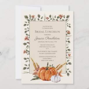 Invitation Déjeuner de douche de mariée citrouilles orange bl