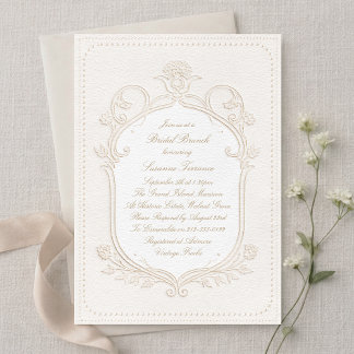 Invitation Déjeuner de Fête de Fiançailles Rococo de Famille