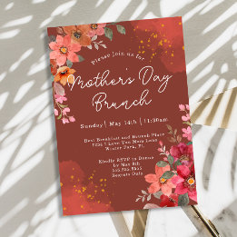Invitation Déjeuner de la fête des mères aux couleurs florale