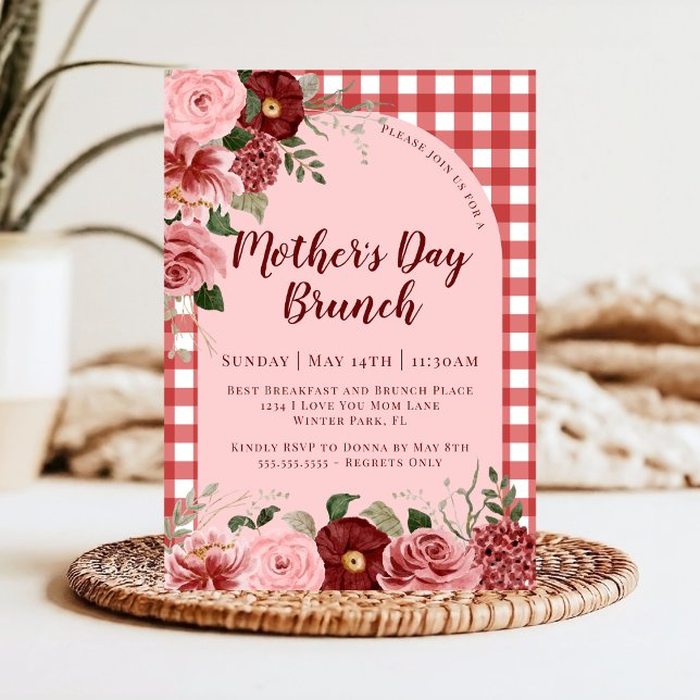 Invitation Déjeuner de la fête des mères en floral rustique b (Créateur téléchargé)