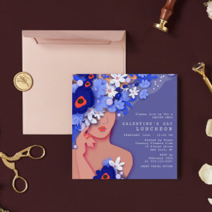 Invitation Déjeuner de la Saint-Galentin Fille moderne Floral