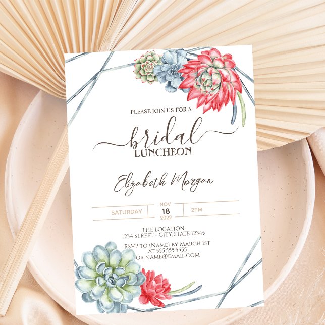 Invitation Déjeuner de mariage aux succulentes du désert à l' (Créateur téléchargé)
