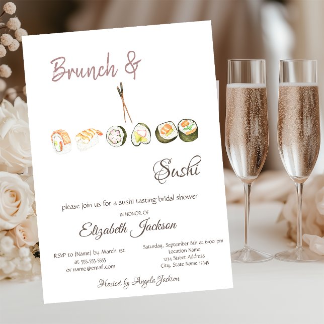 Invitation Déjeuner de mariage avec brunch et sushi (Créateur téléchargé)