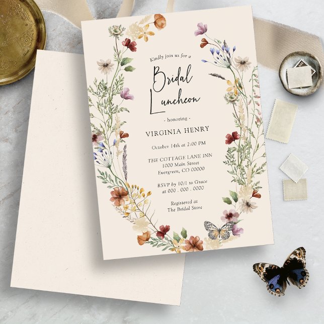 Invitation Déjeuner de mariage bohème floral (Créateur téléchargé)