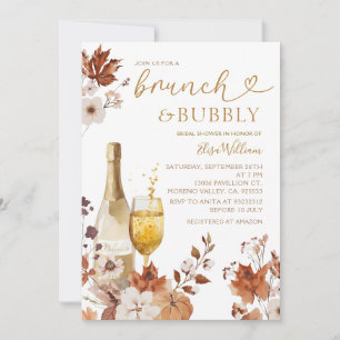 Invitation Déjeuner de mariage d'automne et bulles automnales