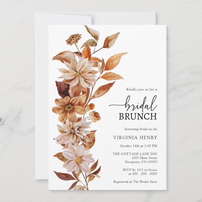 Invitation Déjeuner de mariage élégant (Devant)