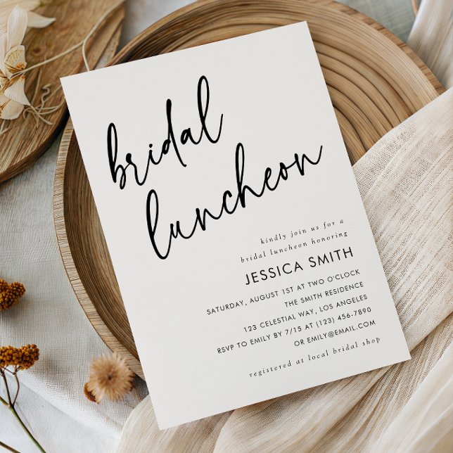 Invitation Déjeuner de mariage élégant avec écriture minimali (Créateur téléchargé)