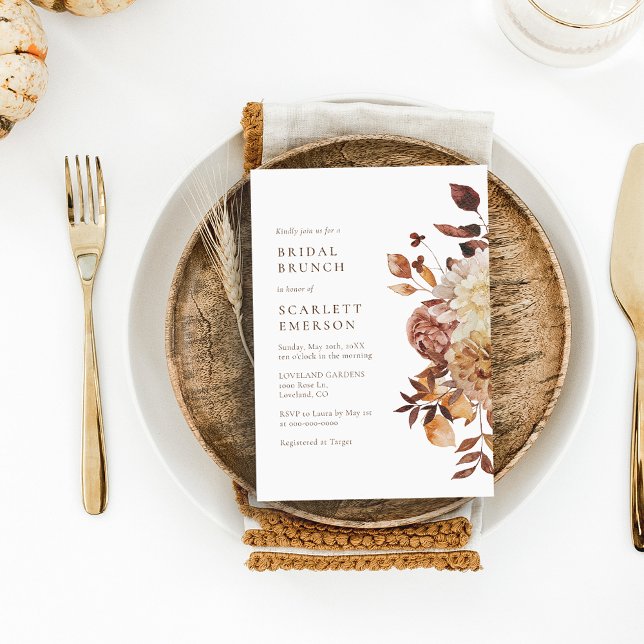 Invitation Déjeuner de mariage élégant d'automne (Créateur téléchargé)