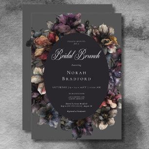 Invitation Déjeuner de mariage floral aquarelle gothique somb