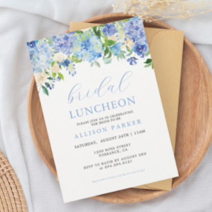 Invitation Déjeuner de mariage floral d'hortensia à l'aquarel